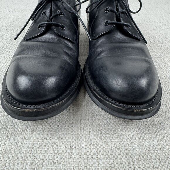 Prada Welt Sewn Black Leather Oxford Mens 10.5 Lace Up Derby Dress Shoes 2EG100 - Picture 3 of 11
